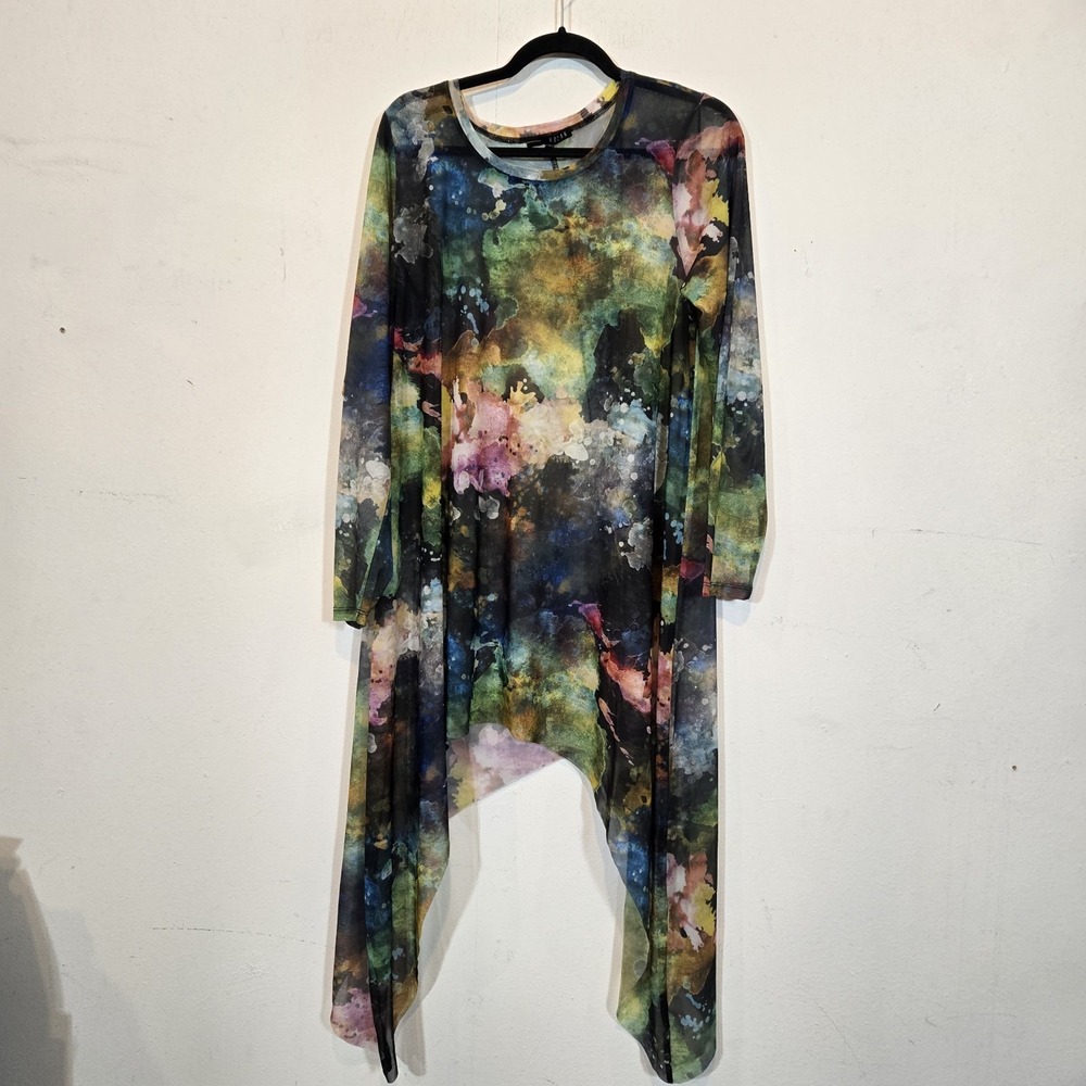 Kozan Long Asymmetric Mesh Top Dress Tunic Lagenlook